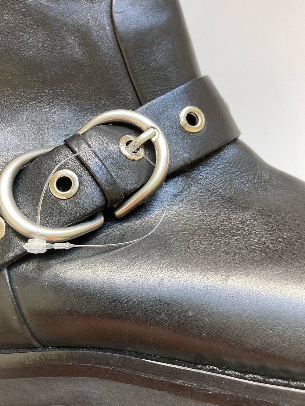 Rag & Bone Jax Black Leather Square Toe Chunky Moto Buckle Boots, NWOB Sz 39.5/9 - Picture 13 of 16